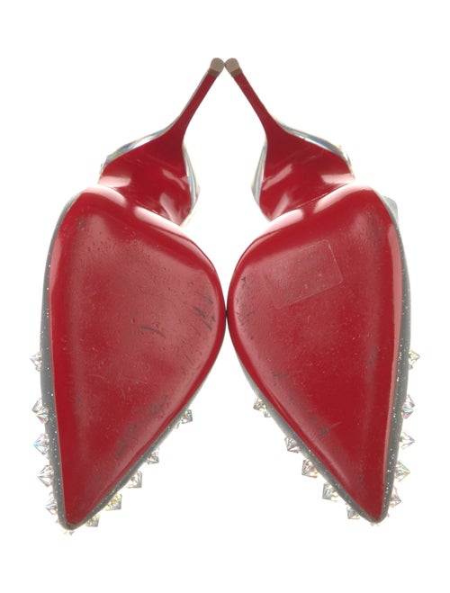 Christian Louboutin Spike Accents Glitter Slingback Pumps