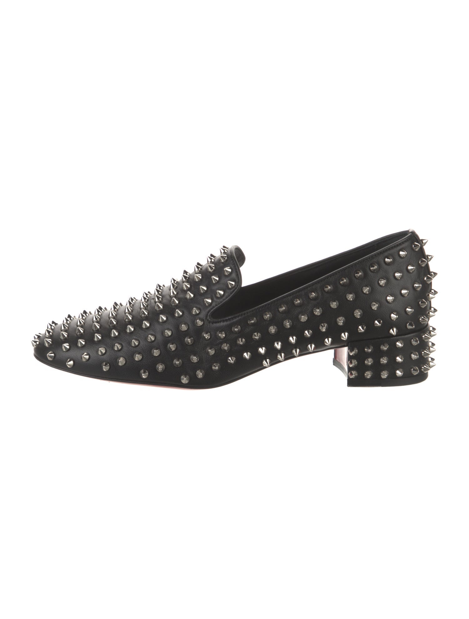 Christian Louboutin Leather Studded Accents Loafers