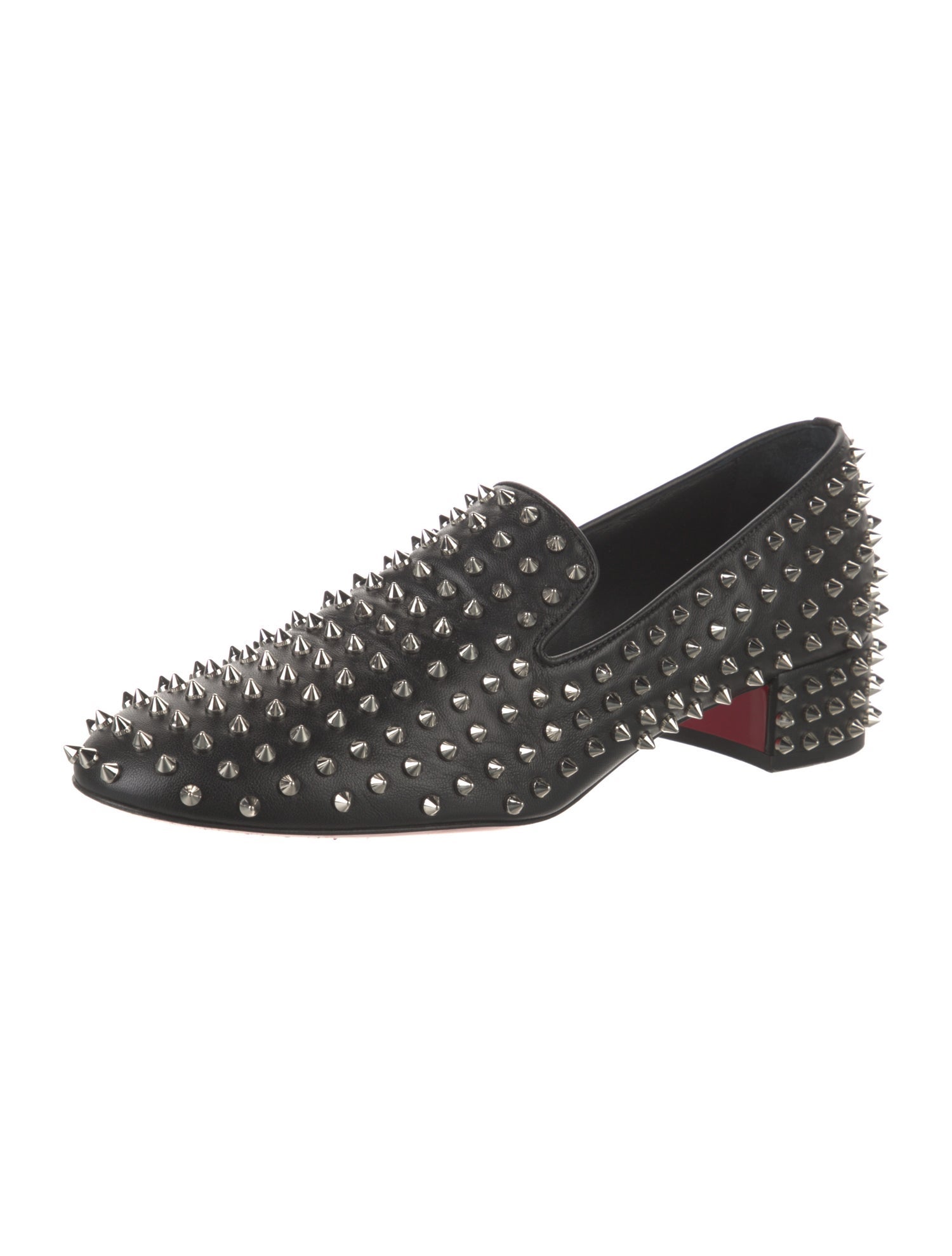 Christian Louboutin Leather Studded Accents Loafers