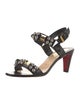 Christian Louboutin Leather Studded Accents Slingback Sandals