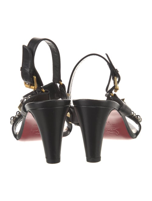 Christian Louboutin Leather Studded Accents Slingback Sandals