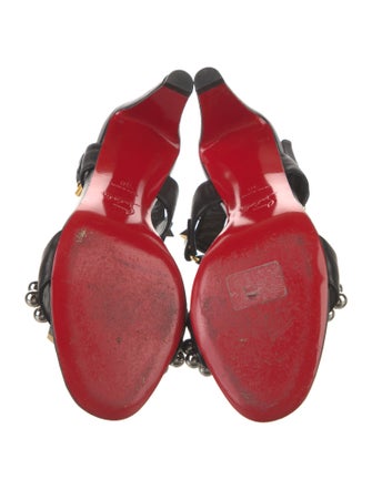 Christian Louboutin Leather Studded Accents Slingback Sandals