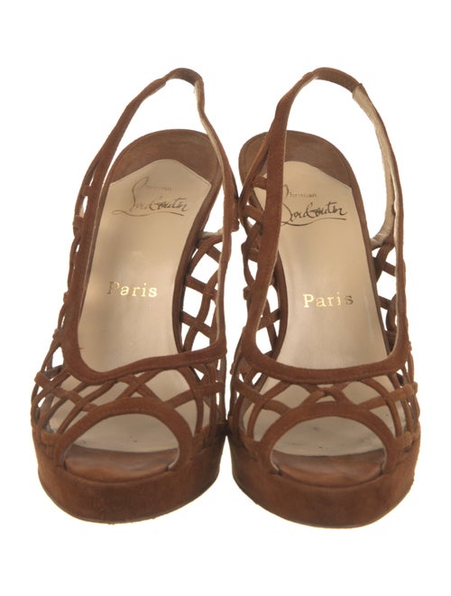 Christian Louboutin Suede Cutout Accent Slingback Pumps