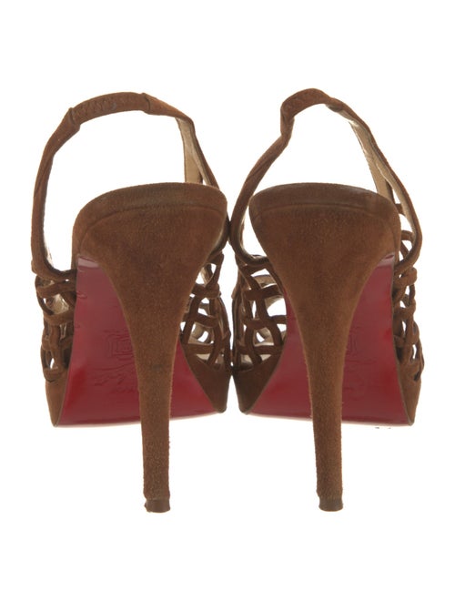 Christian Louboutin Suede Cutout Accent Slingback Pumps