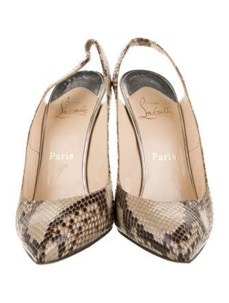 Christian Louboutin Snakeskin Animal Print Slingback Pumps