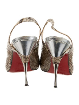 Christian Louboutin Snakeskin Animal Print Slingback Pumps