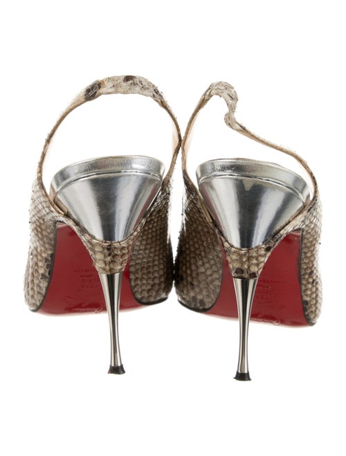 Christian Louboutin Snakeskin Animal Print Slingback Pumps