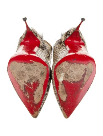 Christian Louboutin Snakeskin Animal Print Slingback Pumps