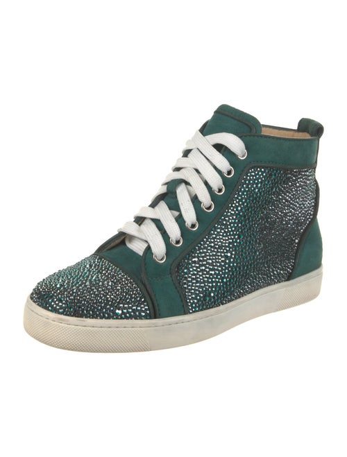 Christian Louboutin Leather Crystal Embellishments Sneakers