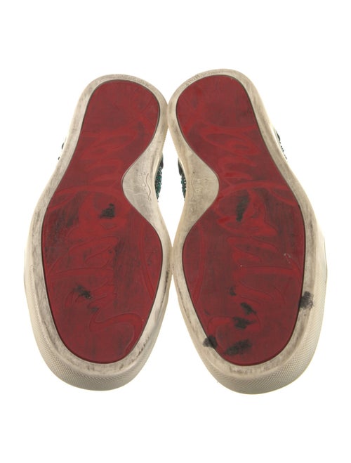 Christian Louboutin Leather Crystal Embellishments Sneakers