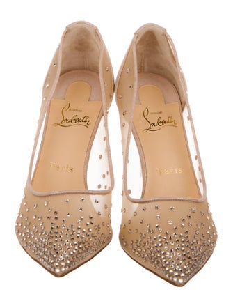 Christian Louboutin Mesh Glitter Accents Pumps