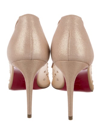 Christian Louboutin Mesh Glitter Accents Pumps