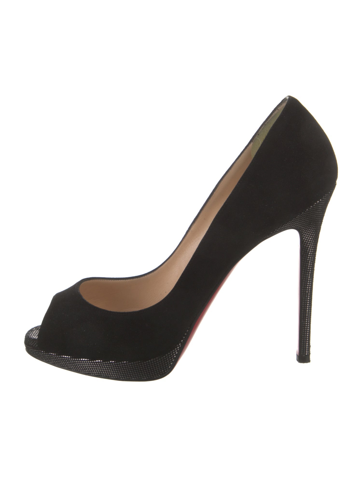 Christian Louboutin Suede Cutout Accent Pumps