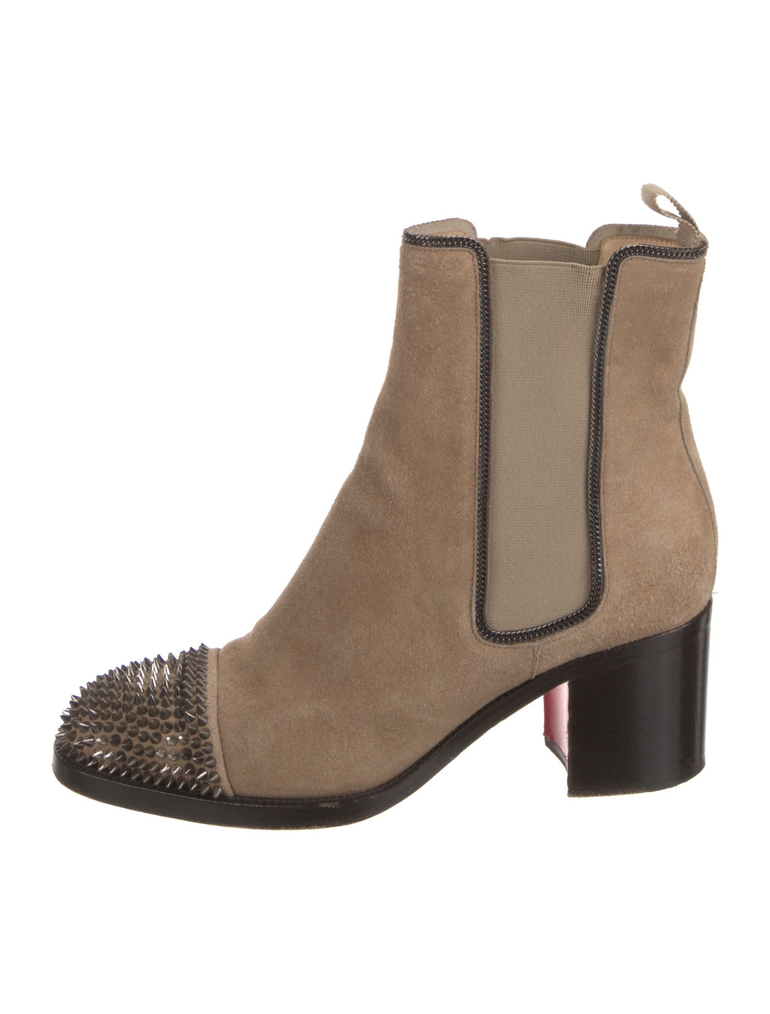 Christian Louboutin Spike Accents Suede Chelsea Boots