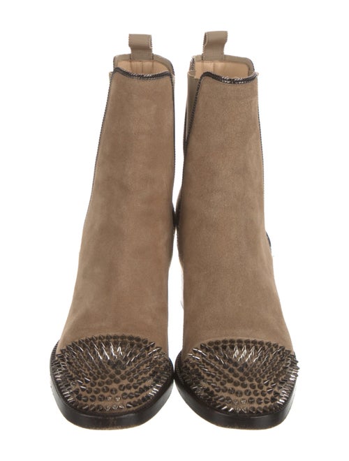 Christian Louboutin Spike Accents Suede Chelsea Boots