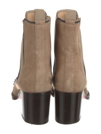 Christian Louboutin Spike Accents Suede Chelsea Boots