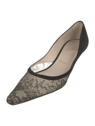 Christian Louboutin Suede Mesh Accents Pumps