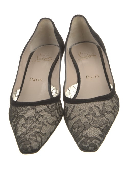 Christian Louboutin Suede Mesh Accents Pumps