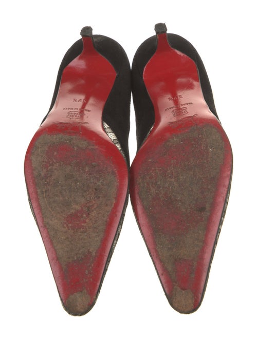 Christian Louboutin Suede Mesh Accents Pumps
