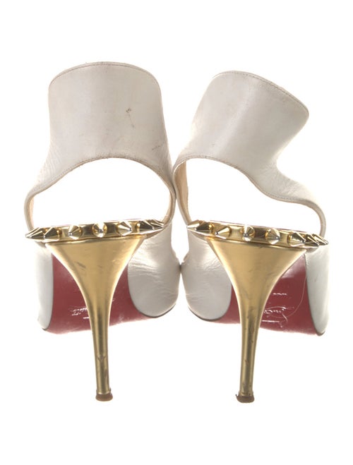 Christian Louboutin Spike Accents Leather Slingback Pumps