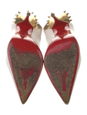 Christian Louboutin Spike Accents Leather Slingback Pumps