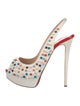 Christian Louboutin Spike Accents Leather Slingback Pumps