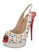 Christian Louboutin Spike Accents Leather Slingback Pumps
