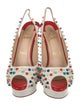 Christian Louboutin Spike Accents Leather Slingback Pumps