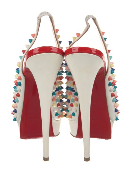 Christian Louboutin Spike Accents Leather Slingback Pumps