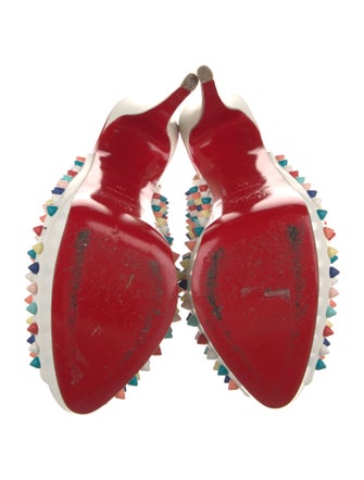Christian Louboutin Spike Accents Leather Slingback Pumps