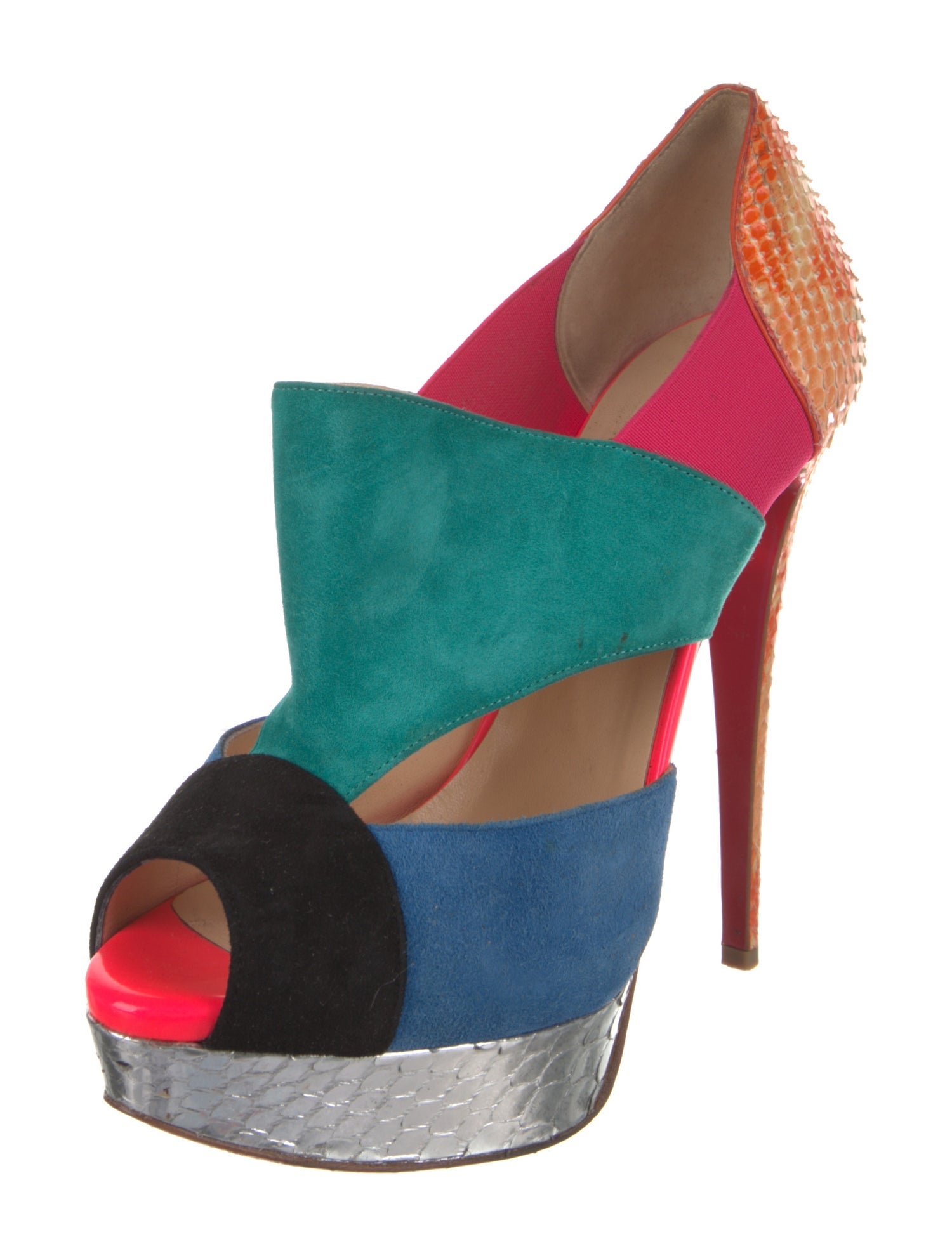 Christian Louboutin Snakeskin Animal Print Mules