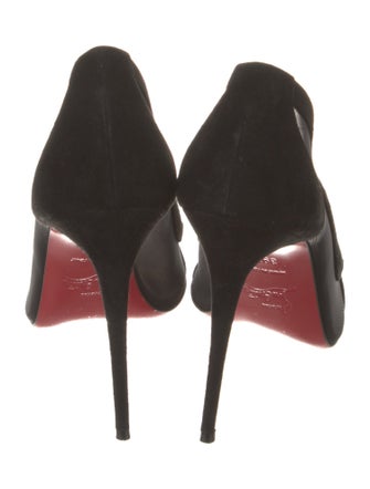 Christian Louboutin Suede Mesh Accents Pumps