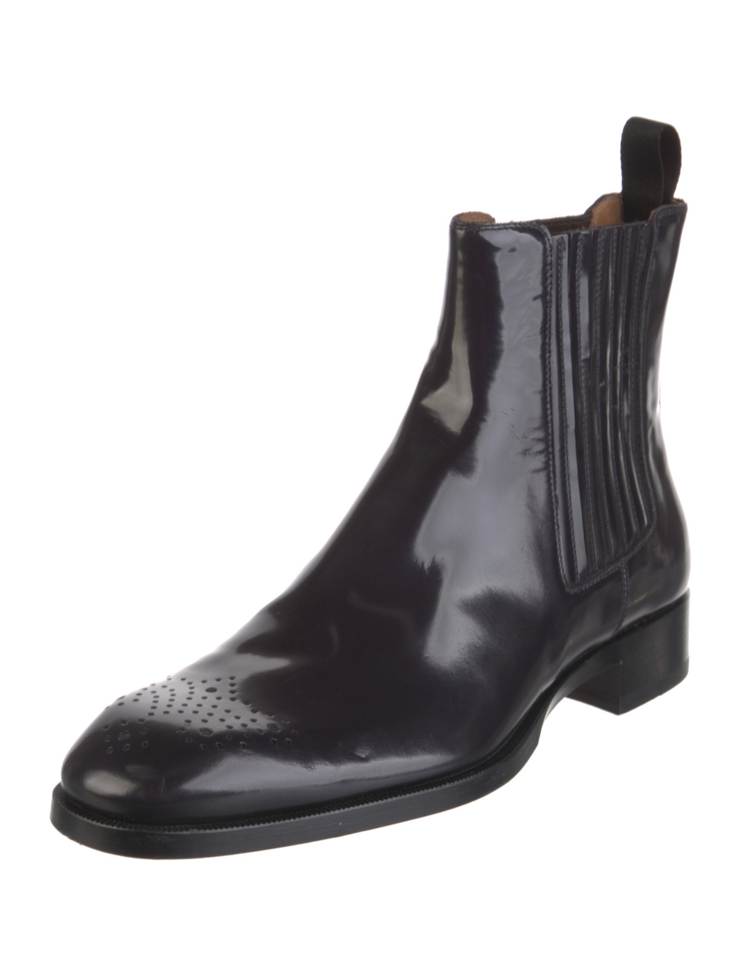 Christian Louboutin Patent Leather Chelsea Boots