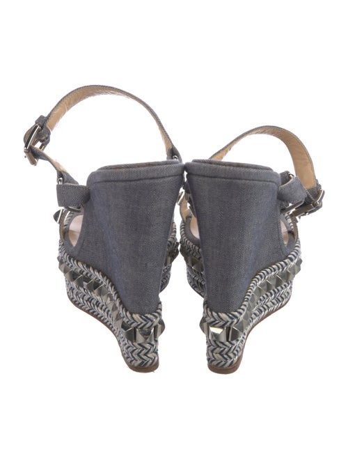 Christian Louboutin Rockstud Accents Denim Espadrilles