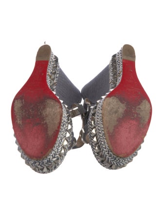 Christian Louboutin Rockstud Accents Denim Espadrilles