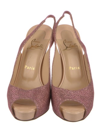 Christian Louboutin Glitter Glitter Accents Slingback Pumps