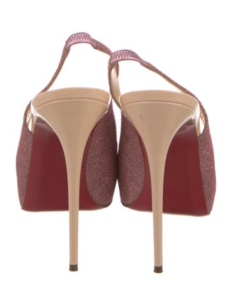 Christian Louboutin Glitter Glitter Accents Slingback Pumps