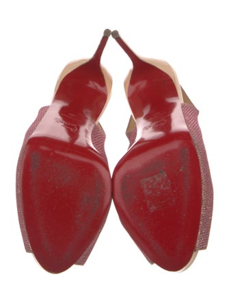 Christian Louboutin Glitter Glitter Accents Slingback Pumps