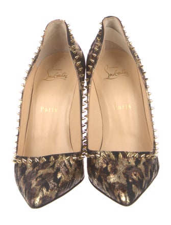 Christian Louboutin Spike Accents Printed Pumps
