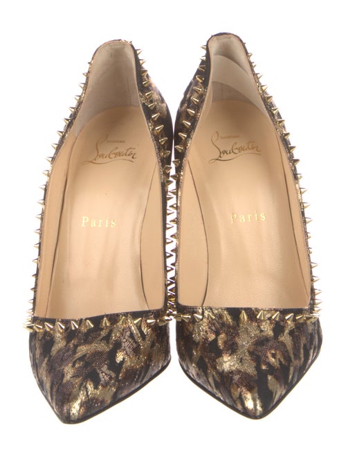Christian Louboutin Spike Accents Printed Pumps