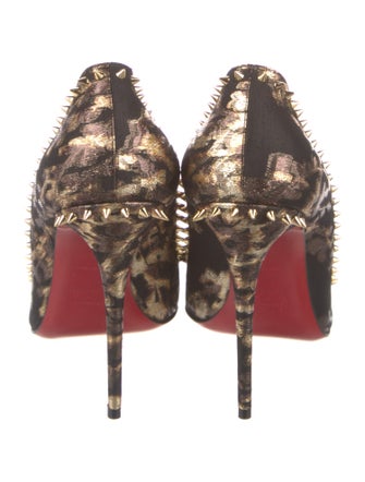 Christian Louboutin Spike Accents Printed Pumps