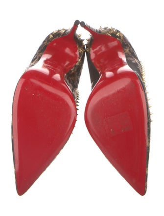 Christian Louboutin Spike Accents Printed Pumps