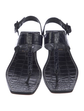 Christian Louboutin Crocodile T-Strap Sandals