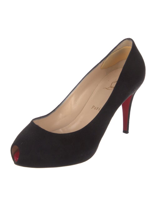 Christian Louboutin Suede Cutout Accent Pumps