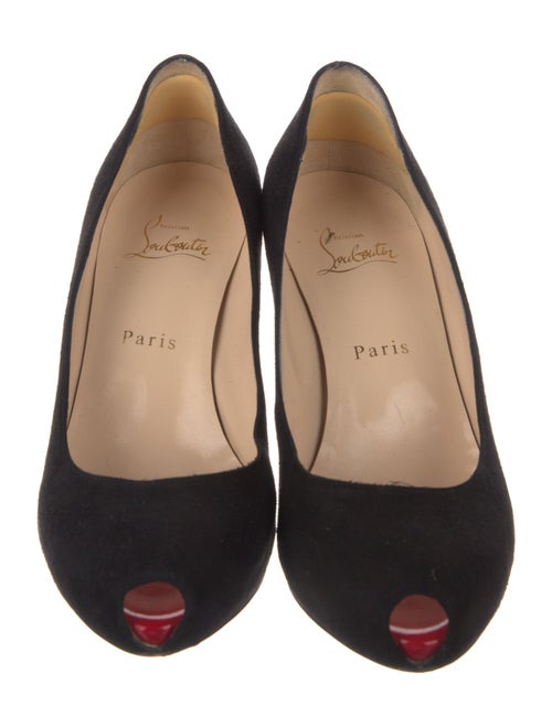 Christian Louboutin Suede Cutout Accent Pumps