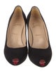Christian Louboutin Suede Cutout Accent Pumps