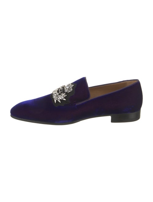 Christian Louboutin Velvet Crystal Embellishments Loafers