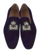 Christian Louboutin Velvet Crystal Embellishments Loafers