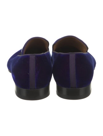 Christian Louboutin Velvet Crystal Embellishments Loafers