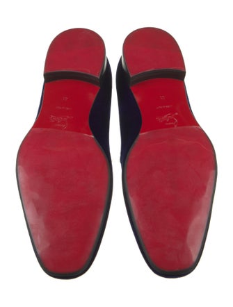 Christian Louboutin Velvet Crystal Embellishments Loafers